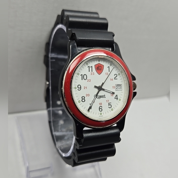 Mens Quest Army Military Style Date Watch 3ATM Quartz LDW-50 New Battery - Picture 3 of 9